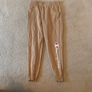 Champion Kids Beige Joggers with Logo